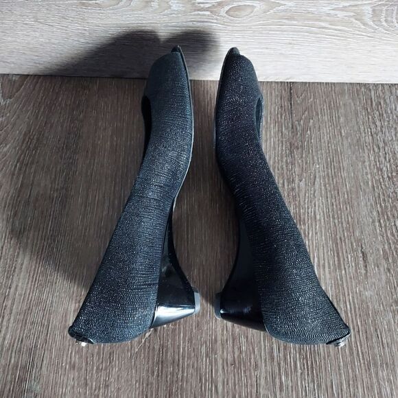 Stuart Weitzman Lizette Demi-Wedge Peep-Toe Pump, Black - Picture 5 of 11